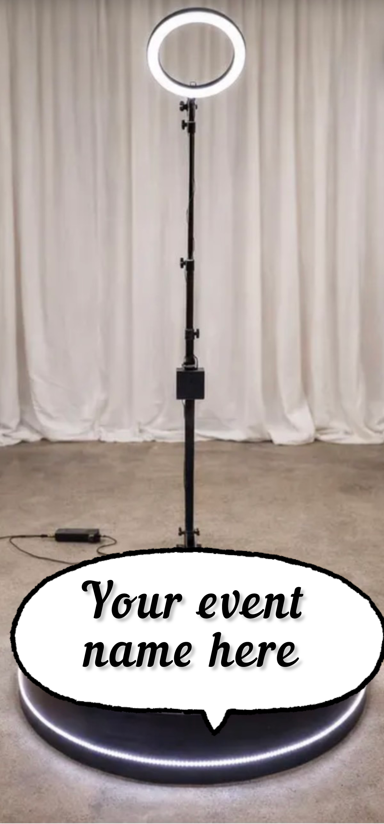 Personalized 360 booth floor with your event name