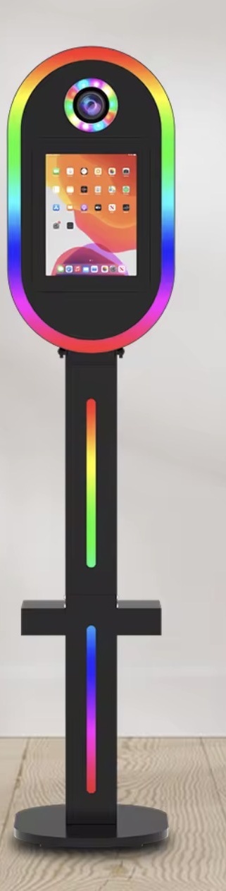 Black traditional photo booth stand